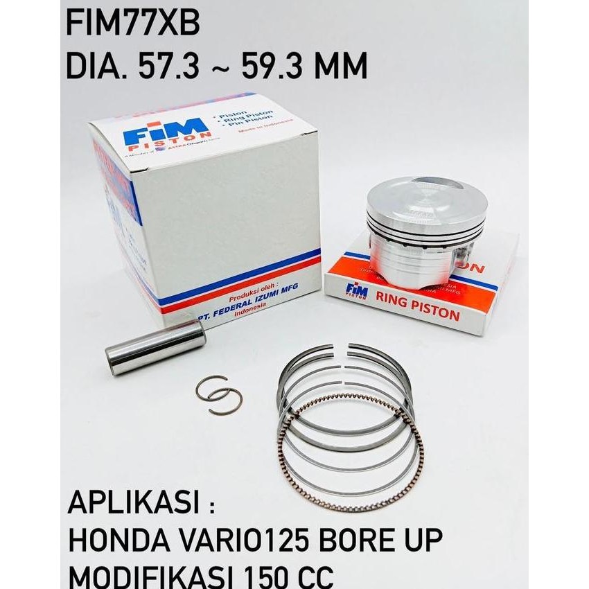 Piston Original FIM 77XB 57.3-59,3 Pin 13 Vario125 Bore up