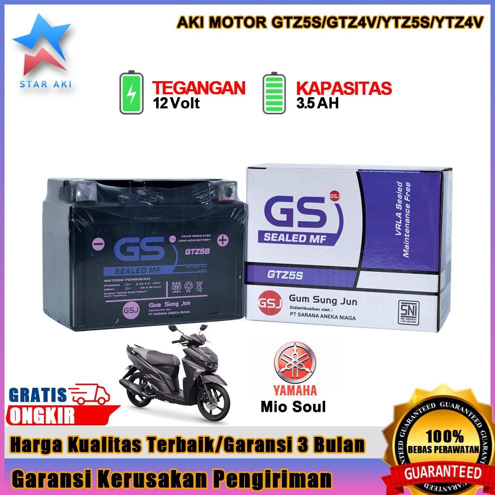 ''Terlaris" Aki Motor Yamaha Mio Soul Mio Soul Gt Aki Kering Accu Kering Mf Gtzs Murah