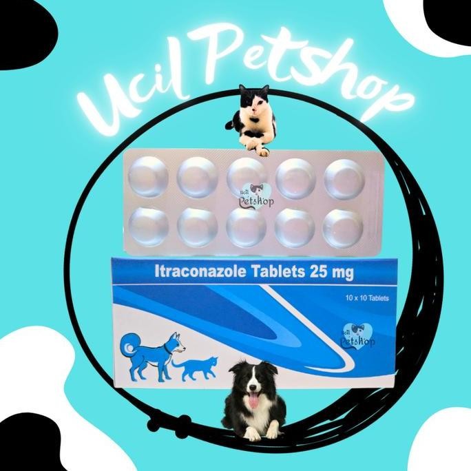 Produk Baru Itraconazole 25mg - Obat Anti Jamur Ringworm Anjing Kucing (10 Tablet)