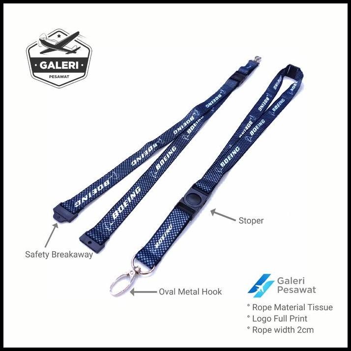 

Lanyard / Gantungan Tali ID Card Boeing Carbon