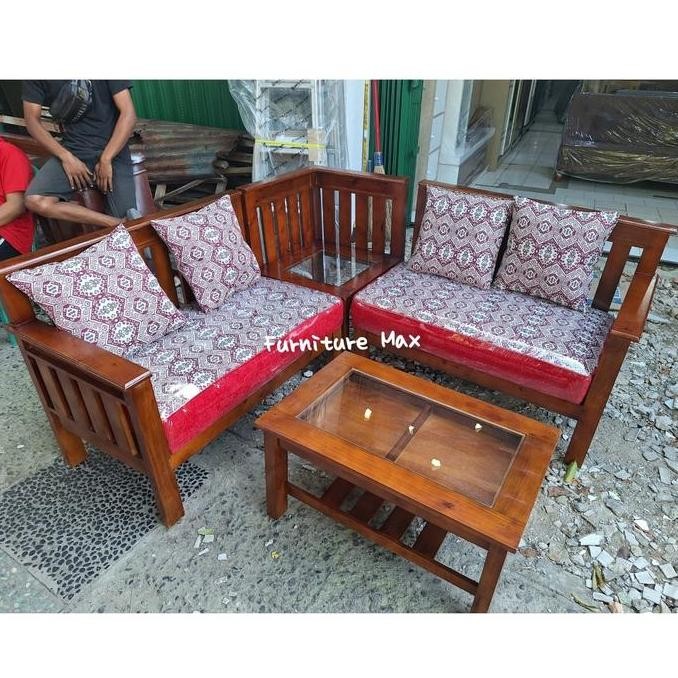 Sofa L Kayu Minimalis / Kursi Kayu L Minimalis / Kursi Tamu Kayu / Sofa L Minimalis / Kursi Tamu Kay