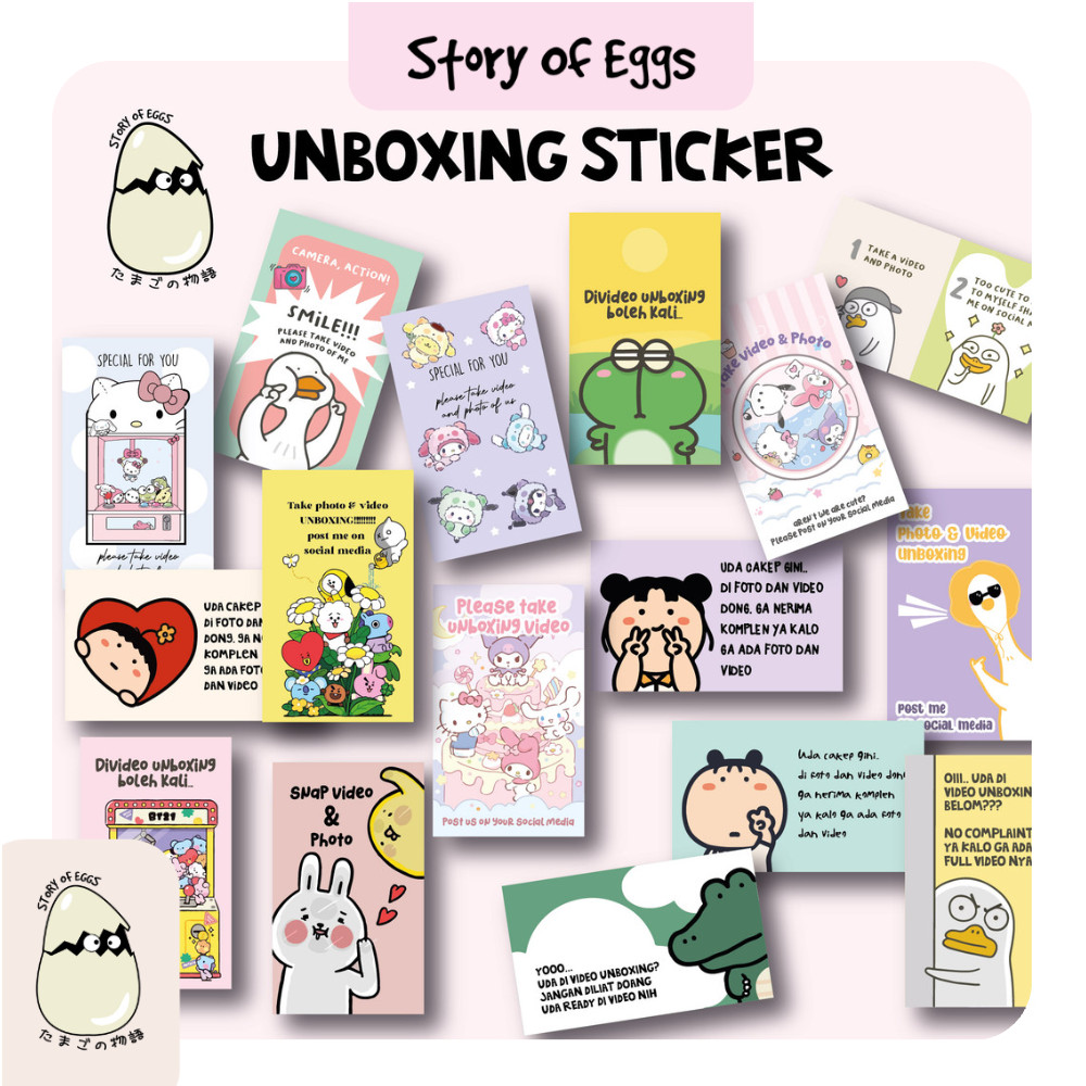 

Unboxing Sticker Aesthetic Cute online shop sticker label sticker packaging Sticker pakaging