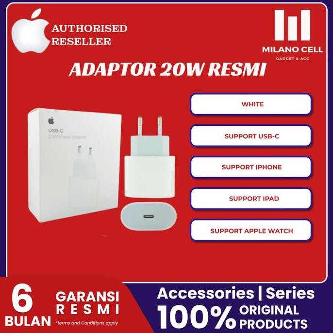 SALE ADAPTOR CHARGER IPHONE USB C 20W FAST CHARGING KEPALA CAS ORIGINAL 20 WATT