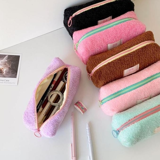 

Baru Shinsday Tempat Pensil Aesthetic Pastel Pita Pouch Serbaguna Makeup Kosmetik Organizer