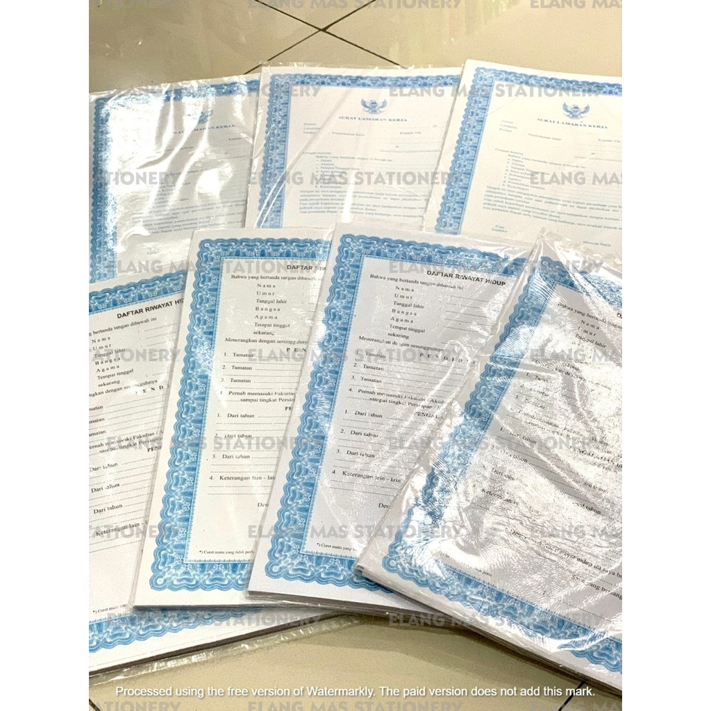 

Daftar riwayat hidup/Surat lamaran kerja ( 1pak )