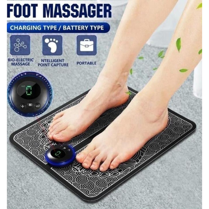 baru paket ems foot & mini massager alat pijat elektrik rechargeable bonus