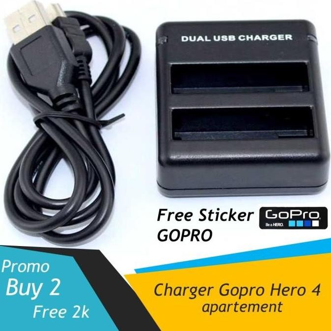 SALE CHARGER KAMERA GOPRO HERO 4 + KABEL USB CHARGING BATERAI