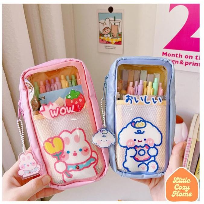 

Baru Cutie Pencil Case Jumbo Transparan | Tempat Pensil Korean Style Muat Banyak Resleting