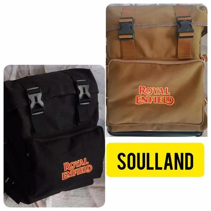 Tas royal enfield bahan canvas carlito - side bag royal enfield