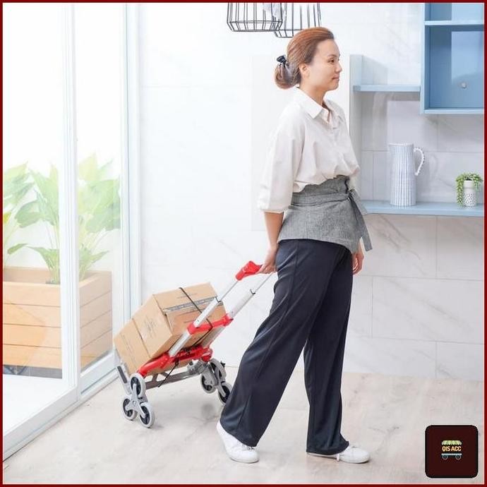 KRISBOW Troli Barang Lipat Aluminium 6 Roda Naik Tangga 70 Kg