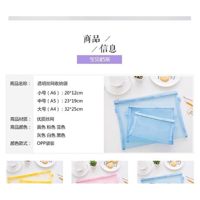 

Baru Tempat Pensil Zipper Transparan Warna Warni Size L - Pencil Case Bening Ukuran Besar