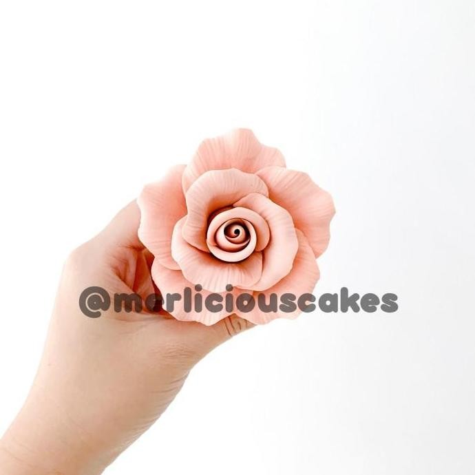 

Promo Rose Mawar Peach Bunga Gumpaste Flower Cake Kue Topper COD