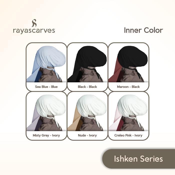 Ef Rayascarves - Ishken Pashmina Instant 2 In 1 - Pashmina Inner Ceruty - Inner Ciput Tali Rayon Coo