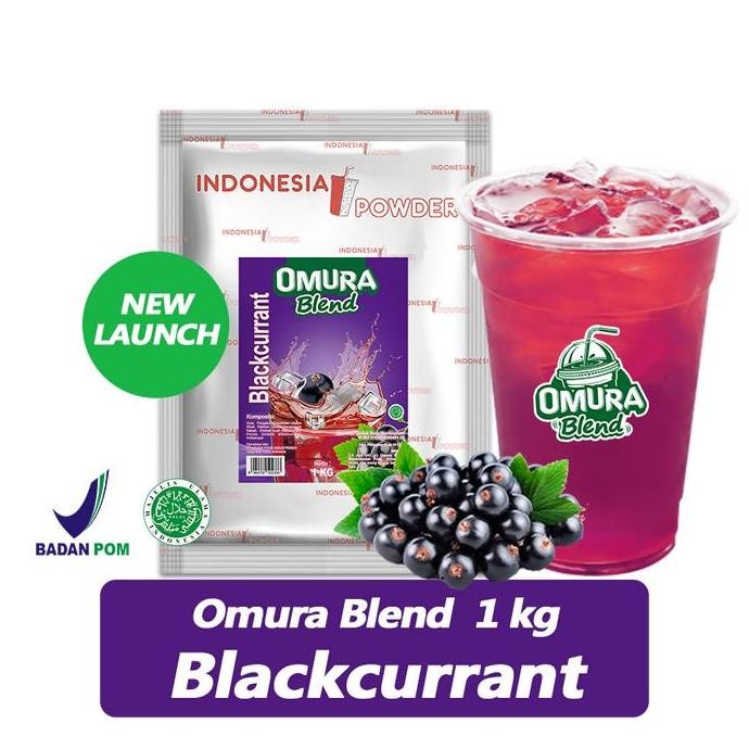 

baru bubuk minuman blackcurrant omura blend 1kg - powder rasa buah premium