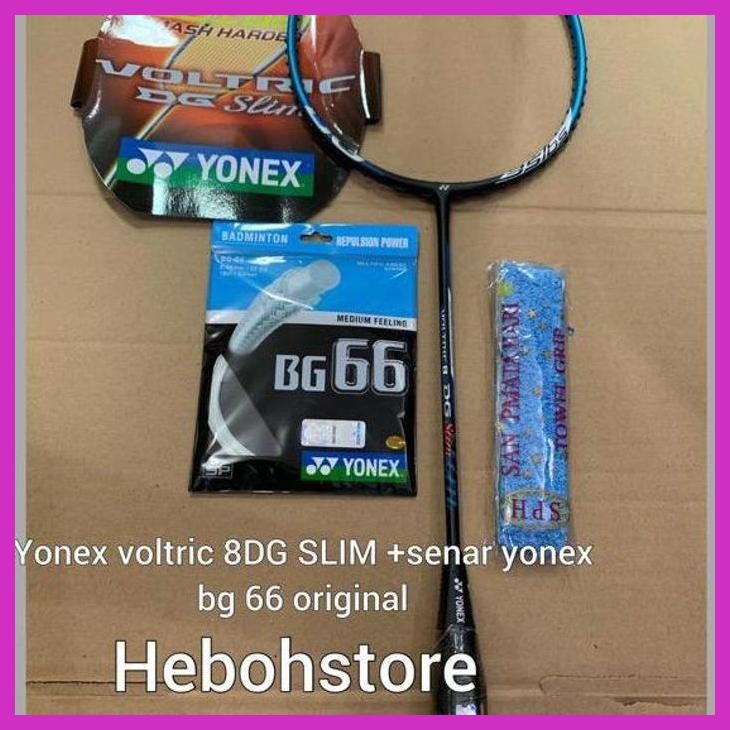 (OLAHRAGA) RAKET BADMINTON YONEX VOLTRIC 8 DG SLIM + SENAR YONEX BG 66 ORIGINAL GOOD QUALITY