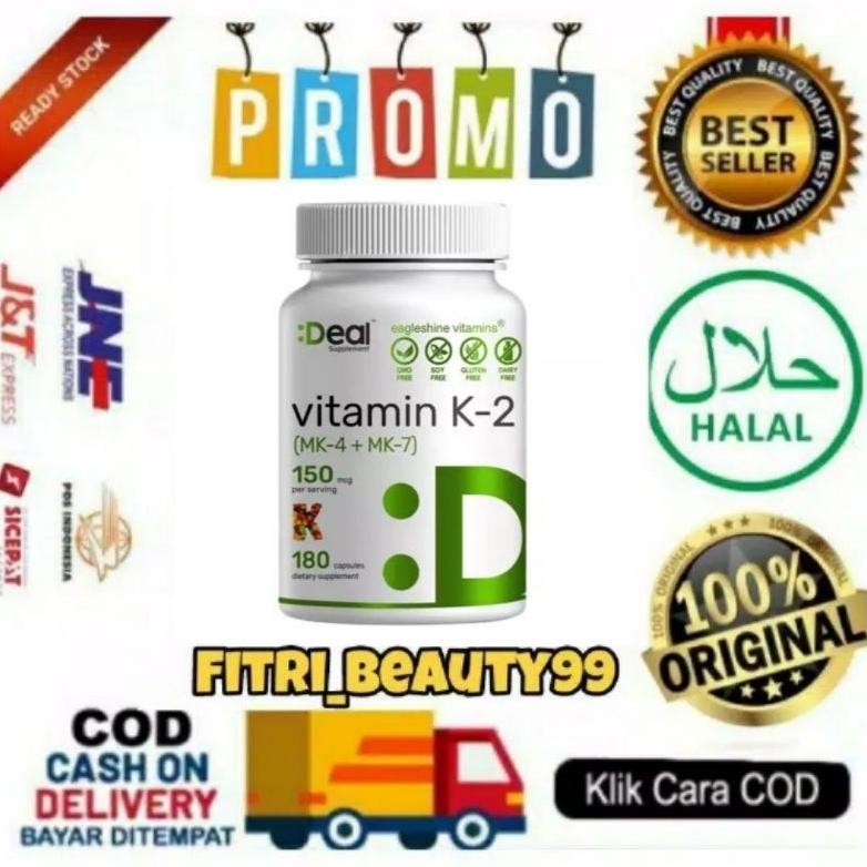 Deal Vitamin K2 + D3 2 in 1 Support D 5000iu K 100mcg 90 Softgel