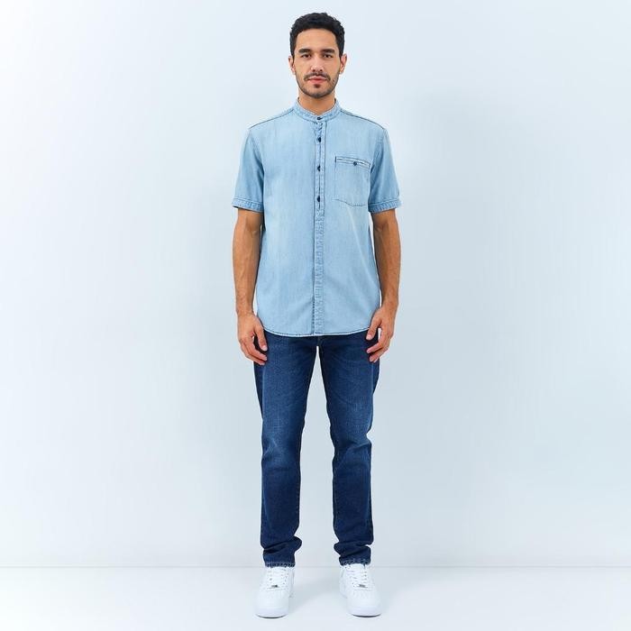 Emba Denim - Altan Kemeja Koko Cambray Lengan Pendek Polos Regular