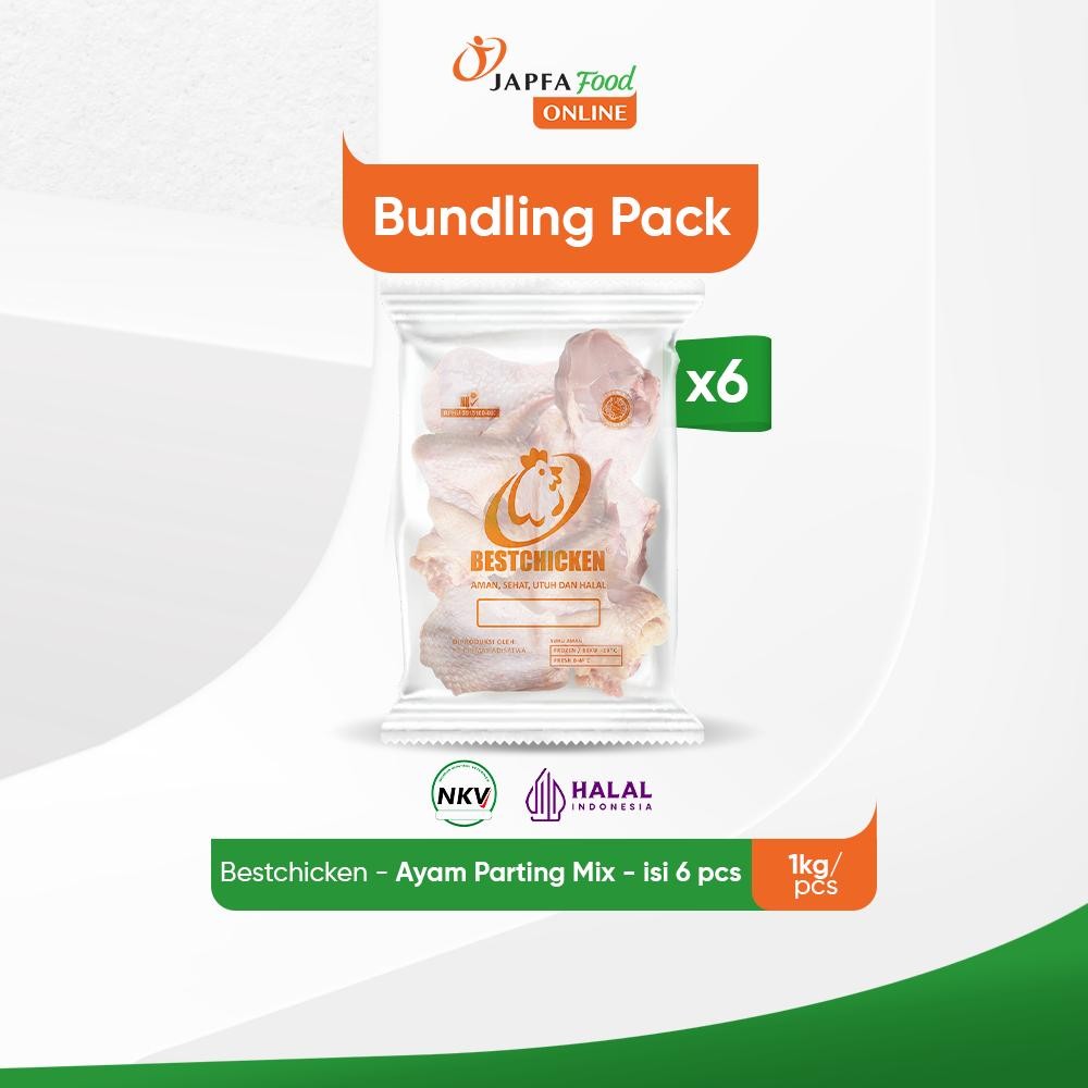 

Bestchicken Bundling Hemat Daging Ayam Potongan Campur 1 Kg / Cut Up 1000 gr - Isi 6 pack