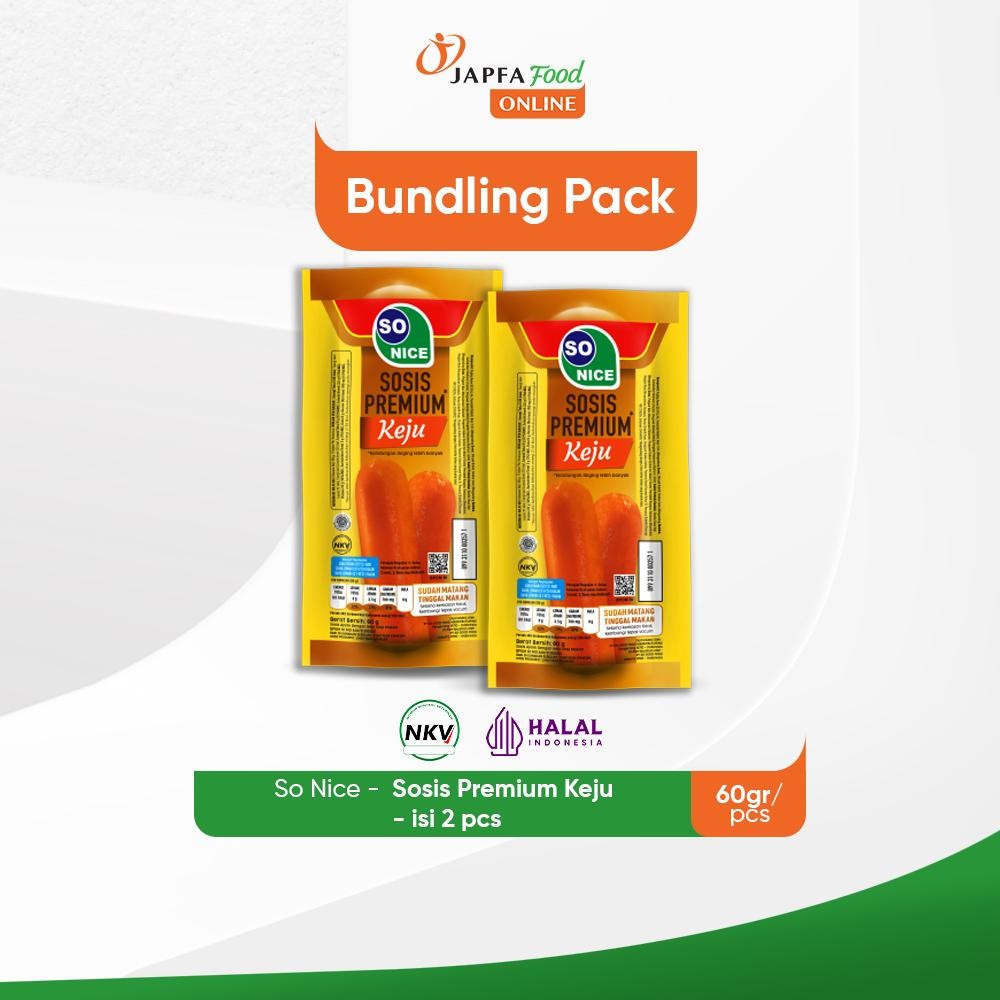 

So Nice Sosis Premium Keju 60gr - Isi 2 pcs