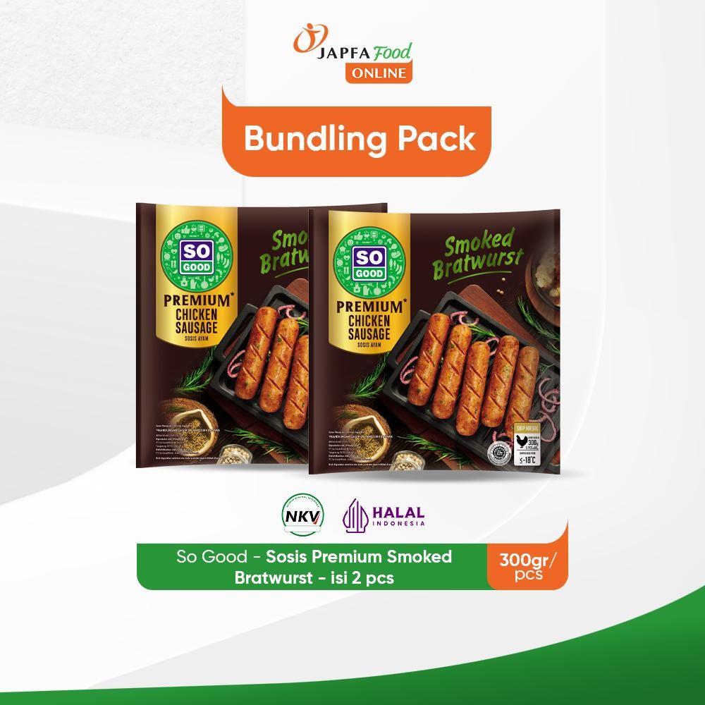 

So Good Sosis Premium Smoked Bratwurst 300gr - Isi 2 pack