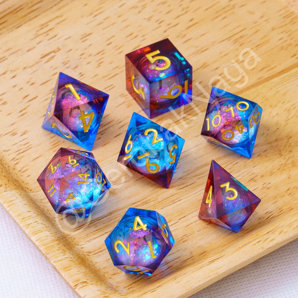 [Ready] Premium High Quality Resin Dice Dadu Dungeon Dragon DND Liquid Core - Liquid Volcanic Pearl