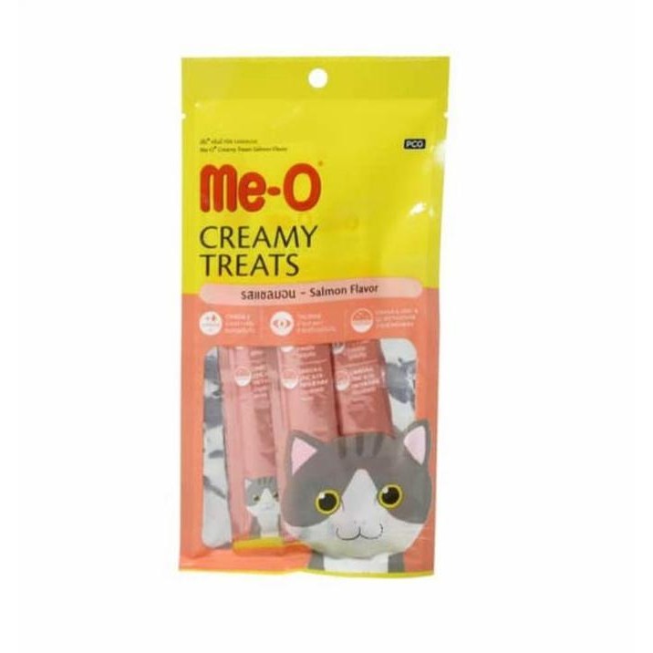 ME-O Makanan Cemilan Kucing Creamy Treats Rasa Salmon 60 Gr X 4 Pcs