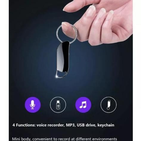 Perekam Suara Mini Model Gantungan Kunci Perekam Tersembunyi Spy Voice