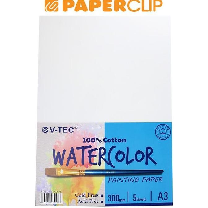 

Sale Watercolor Paper V-Tec 103004 A3 300Gsm 5S