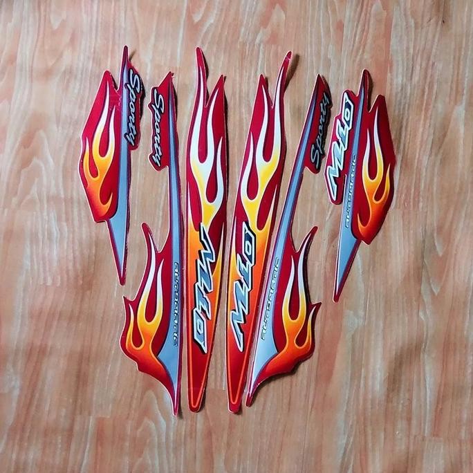 BEST STRIPING API MIO SPORTY WARNA MERAH MAROON