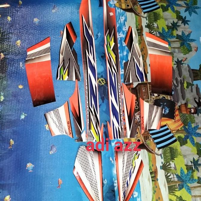TERMURAH STRIPING STIKER LISH FULL BODY F1ZR FIZR HITAM ORANGE 2004-2005