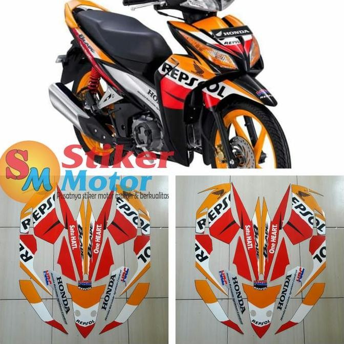 TERMURAH STICKER MOTOR HONDA BLADE REPSOL 110 2012