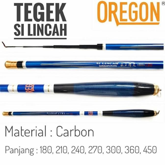 Joran Tegek Oregon Ros Pendek Kaku Medium Bahan Carbon Tanpa Box Mika