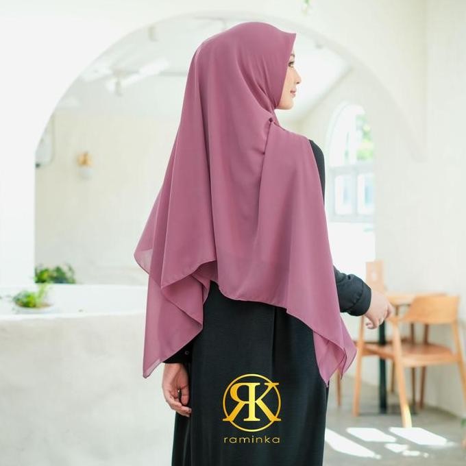 RAMINKA HIJAB SYARI FATIMAH KHIMAR KERUDUNG INSTAN JILBAB INSTAN HIJAB ZIPPER INSTAN JUMBO SYARI RES