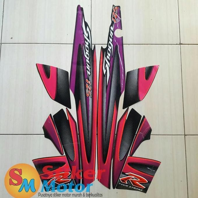 BEST SELLER STICKER MOTOR SUZUKI SHOGUN 125R 2006 HITAM-UNGU
