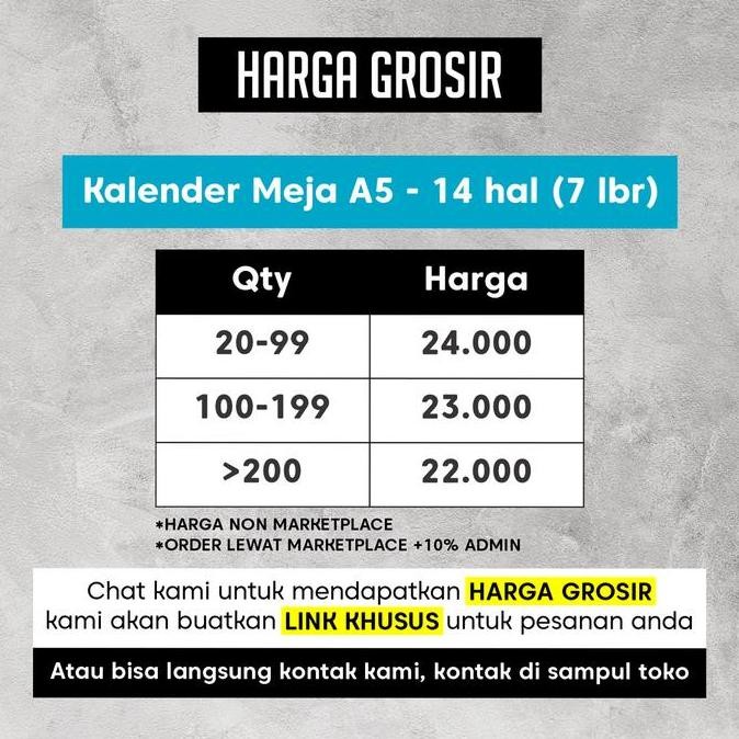 

New Kalender Meja A5 7 Lembar - 14 Halaman Calendar Duduk