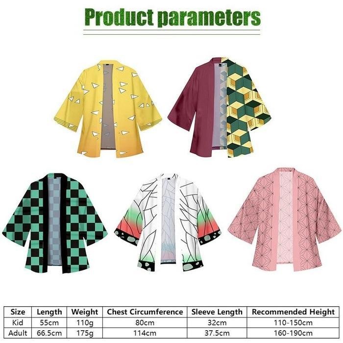 Costume Cosplay Anime Demon Slayer Baju Wanita Pria Cosplay Pakaian Anak Dewasa Demon Slayer Anime C