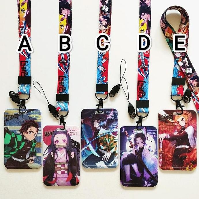 

New Demon Slayer Anime ID Card Holder Lanyard 4 Kimetsu no Yaiba Tanjirou Nezuko Giyuu Shinobu Rengoku Name Tag Gantungan Kalung Wadah Kartu Nama