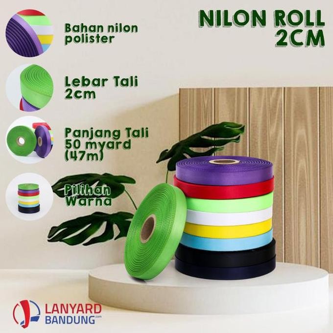 

New pita nylon lanyard polister nilon / bahan tali idcard rol lebar 2cm