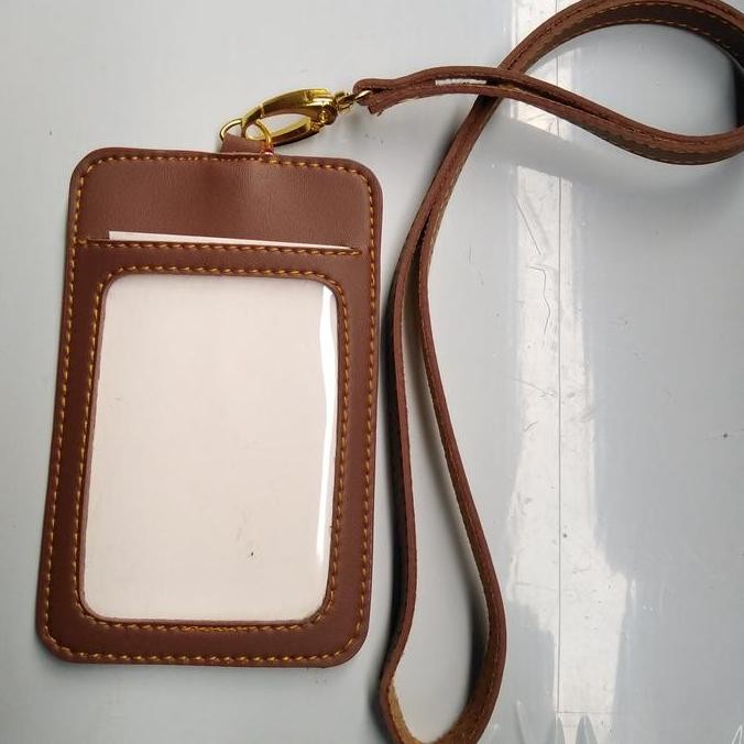 

New name tag id card holder kulit tali 4 slot card