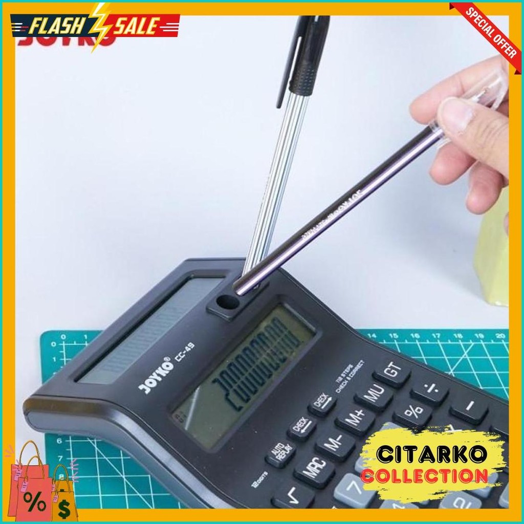 

Kalkulator Dagang 2 Layar Cc 49 Dual Display Calculator 12 Digit Joyko (Gratis Baterai) Diskon Setengah Harga