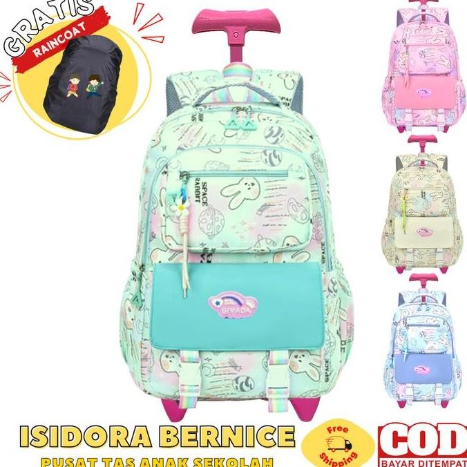 Trolley Tas Anak Tas Koper Anak Perempuan Remaja Bahan Halus Dan Tebal