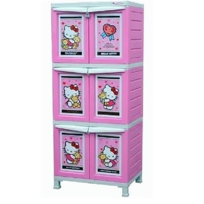 Napolly Lemari Plastik 3 Susun Karakter Kartun Plastic Cupboard