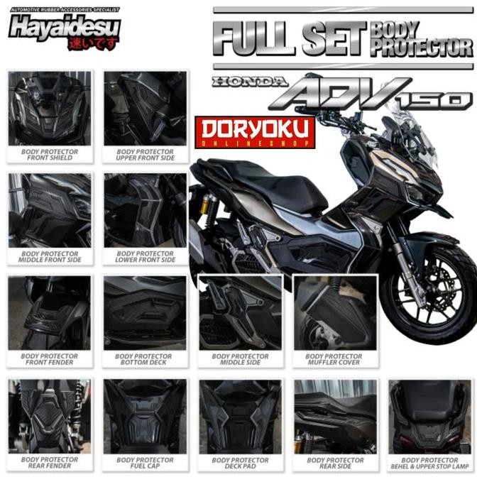 Paket Fullset Body Protector ADV 150/Aksesoris Honda ADV/Rubber Karet