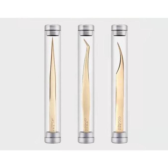 BEBAS ONGKIR - HEMOLA PINSET GOLD PINSET EYELASH EXTENSION GOOD QUALITY Steel