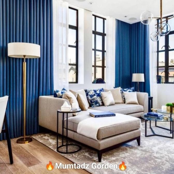 gorden blackout biru navy/tirai jendela minimalis/gordyn pintu