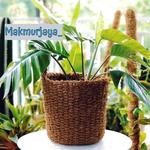 NEW Pot Bunga Besar 0cm Handle - Cover Pot Anyaman Sabut Kelapa - Jumbo