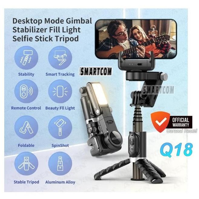 Gimbal Stabilizer Hp L09 Selfie Stick Tripod Shooter Lampu Smartphone