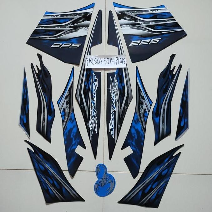 TERBARU STRIPING STIKER SCORPIO Z NEW HITAM BIRU