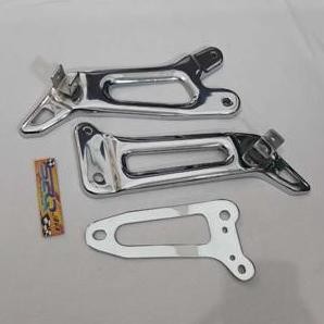 DUDUKAN STEP BELAKANG RX KING 2007-20 CROME FOOTSTEP RX KING CHROME + BRAKET KNALPOT Motorcycle