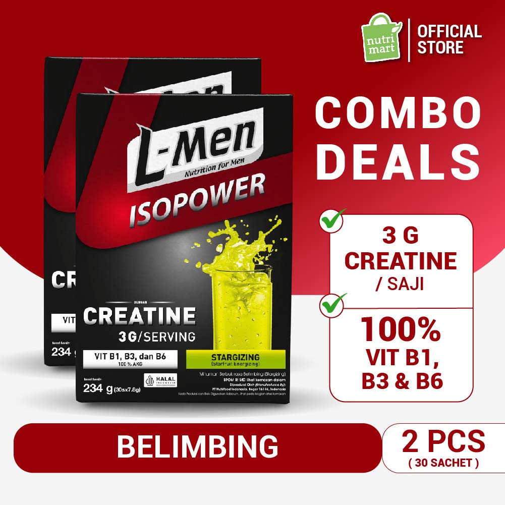 Twin Pack - L-Men Isopower Stargizing 30 Sachet with Creatine & Vitamin B